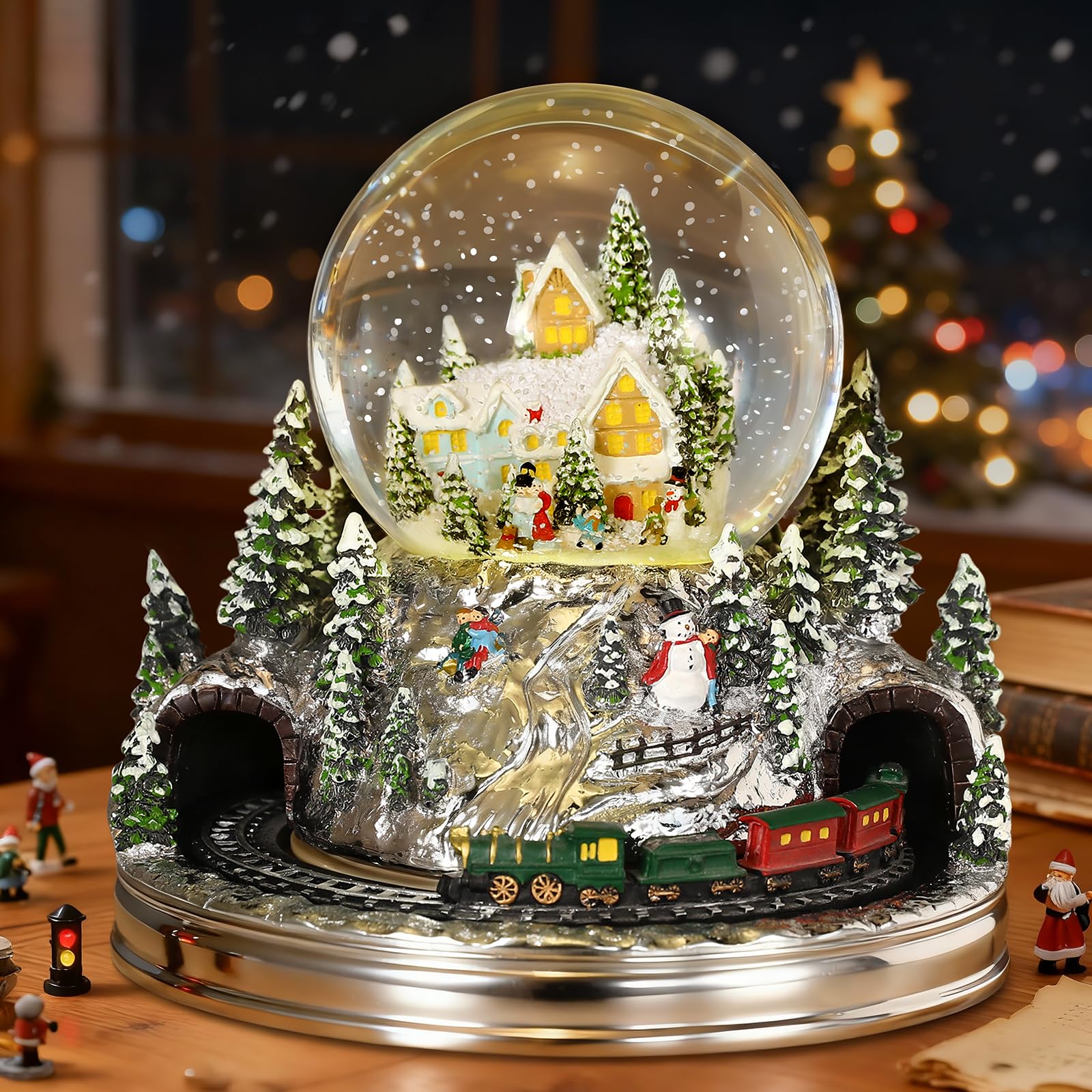 Amazon.co.jp: Lewondr スノードーム クリスマススノードーム